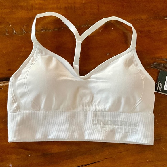Under Armour Other - Under Armour Women’s White Compression Exercise Bra Top NWT. Sz Med